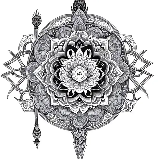 vajra mandala design incorporating elements tattoo design idea