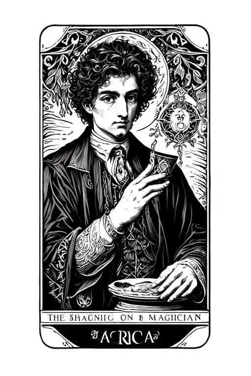 the magician young man tarot cards tattoo design idea