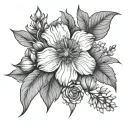 march june December birth flower tattoo design idea