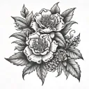 march june December birth flower tattoo design idea