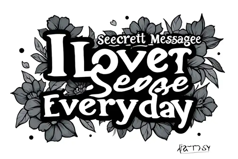 "Secret Message I Love Everyday" font tattoo tattoo design idea