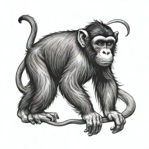 monkey tattoo design idea