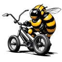 bumblebee riding a tricycle  tattoo design idea