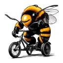 bumblebee riding a tricycle  tattoo design idea