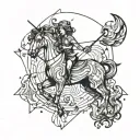 sagittarius surrounded by water waves tattoo design idea