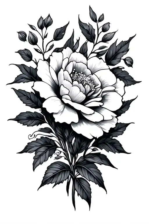 floral but masculine tattoo tattoo design idea