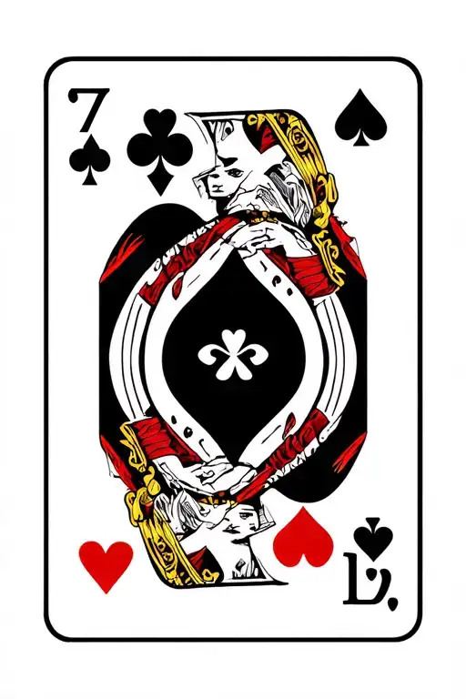 7 of Spades and 2 of Hearts Playing Cards tattoo design idea