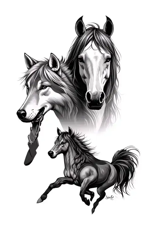 Jessie, November 21, Key West, Horses, Wolves tattoo design idea