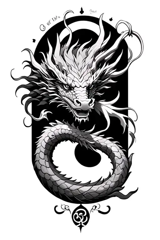 Gemini year of the dragon  tattoo design idea