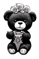 Guns and teddy bears tattoo design idea