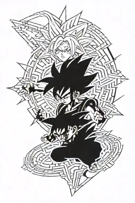 son goku  super saiyan tattoo design idea