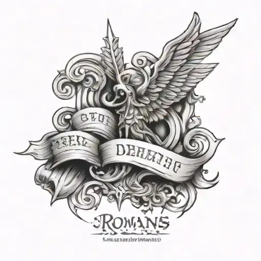 Roman's 8:28 bible verse tattoo design idea