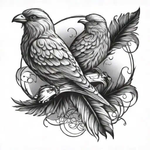 birds of a feather feather with the words "until the light in my eyes goes out" tattoo design idea