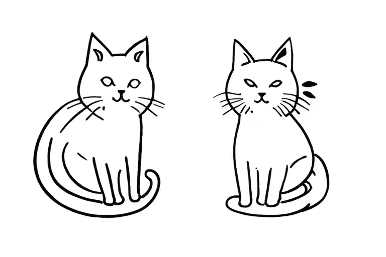 two cats including a larger tattoo design idea