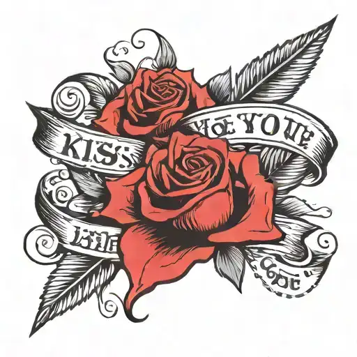 inspired by the band alkaline trio with song lyrics "kiss you to death" tattoo design idea