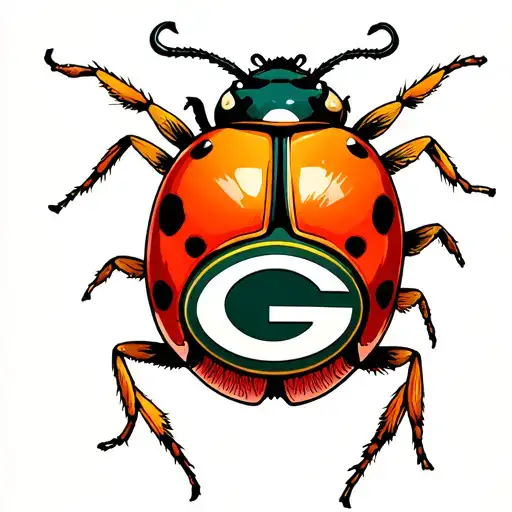 greenbay packers lady bug tattoo design idea