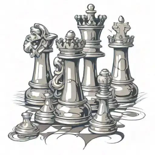 queen Chess pieces tattoo design idea