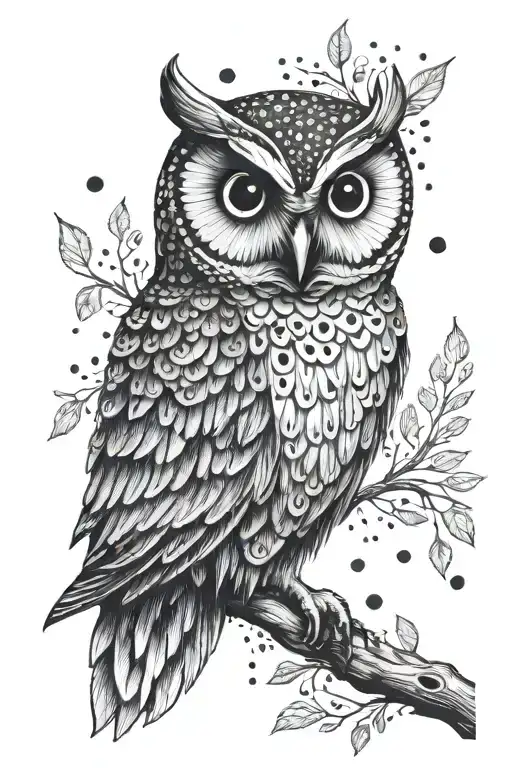 cute owl tattoo design idea