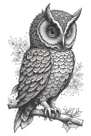 cute owl tattoo design idea