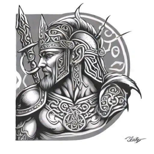 Celtic warrior  tattoo design idea