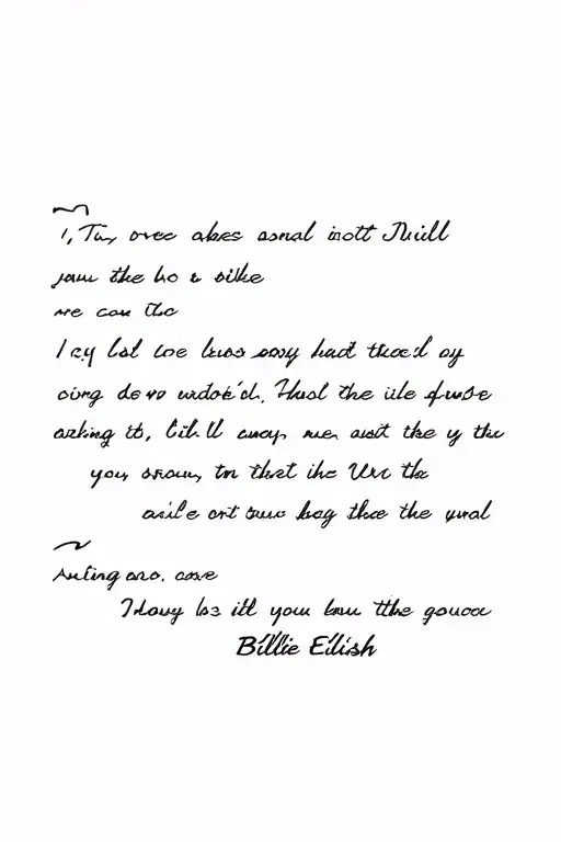 Billie Eilish lyrics incorporated tattoo design idea