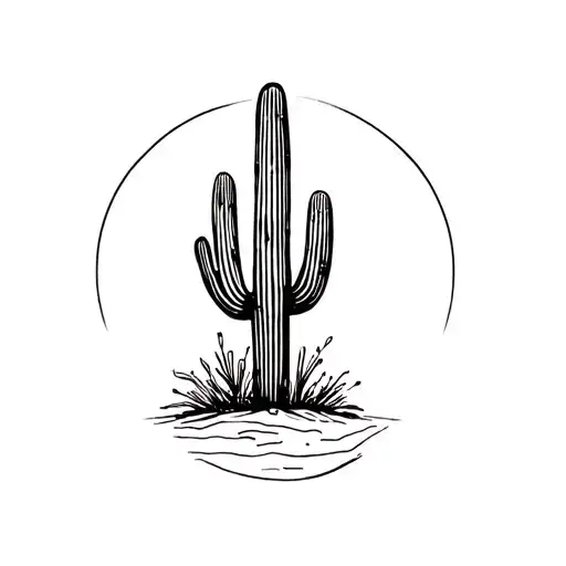 saguaro cactus tattoo design idea
