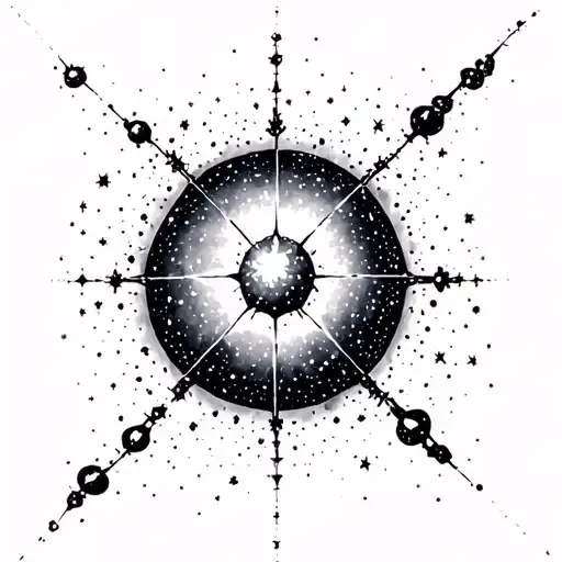 star cluster shaped like pleiades constellation tattoo design idea