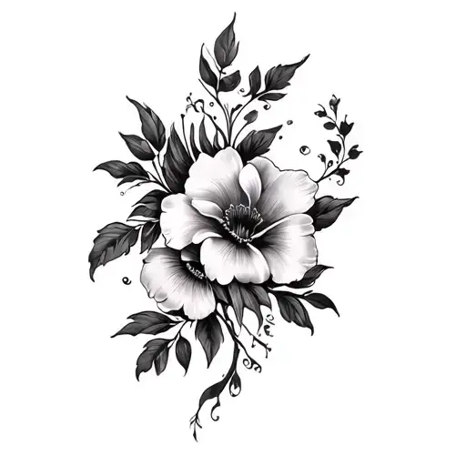 Coverup Floral tattoo design idea
