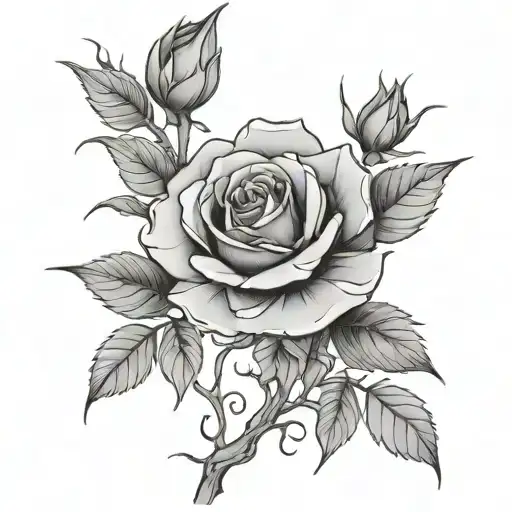 kintsugi roses growing tattoo design idea