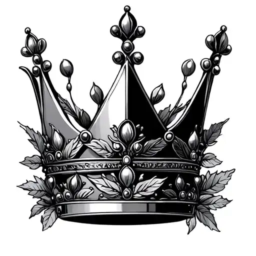 leaves whose arrangement suggests a princess crown tattoo design idea