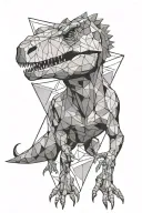 trex geometric tattoo design idea