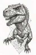 trex geometric tattoo design idea