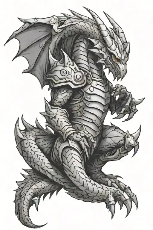 dota 2 hero knight dragon sad and dark  tattoo design idea