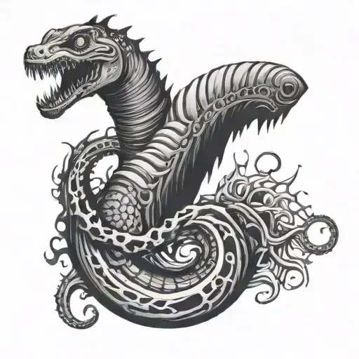 beetlejuice sandworm emerging tattoo design idea