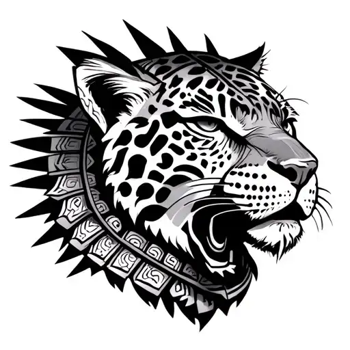 Aztec jaguar warrior tattoo design idea