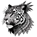 Aztec jaguar warrior tattoo design idea