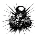 Stickman shooting a gun tattoo design idea