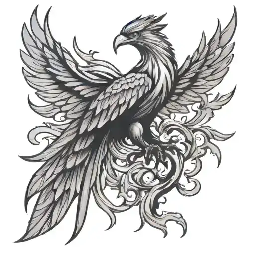 phoenix aggressive tattoo design idea