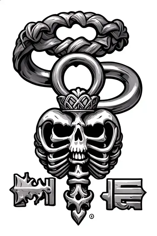 claddagh ring/skeleton key shaped like tattoo design idea