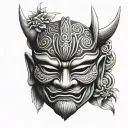 shogun mask tattoo design idea