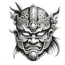 shogun mask tattoo design idea