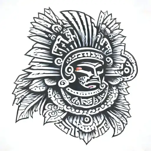 Aztec breastplate tattoo design idea