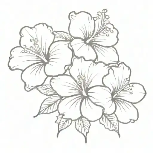 hibiscus and apple blossom flowers  tattoo design idea