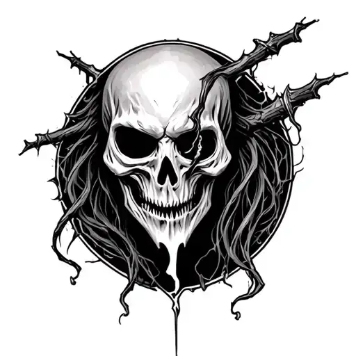 death eater mark going through a scar  tattoo design idea