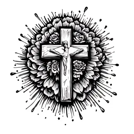 I love you biggest to Jesus with crosses  tattoo design idea