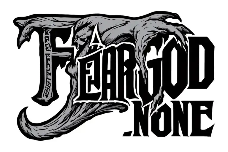 FEAR GOD FEAR NONE  tattoo design idea