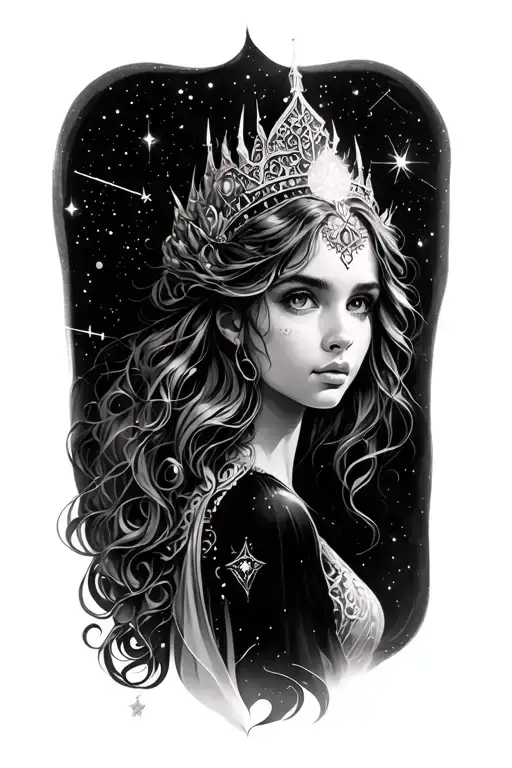 princess andromeda constellation  tattoo design idea