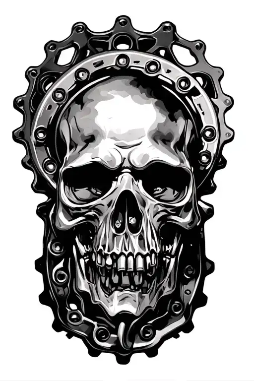 Morgan, 28.09.2022 with motorcycle chain and sprockets tattoo design idea