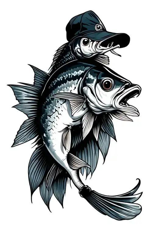 "Gone Fishing"  tattoo design idea