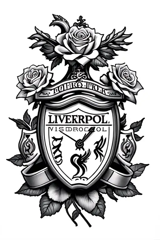 Liverpool fc, firefighter, human heart, roses, clock tattoo design idea